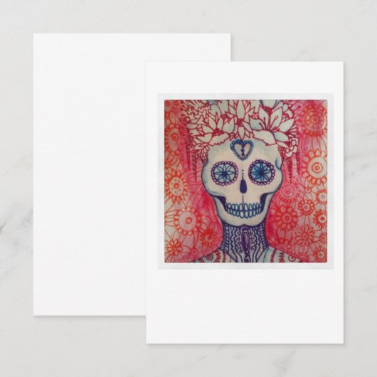 suikerschedeldag van dood tattoo : kaart mexican (Voorkant / Achterkant)