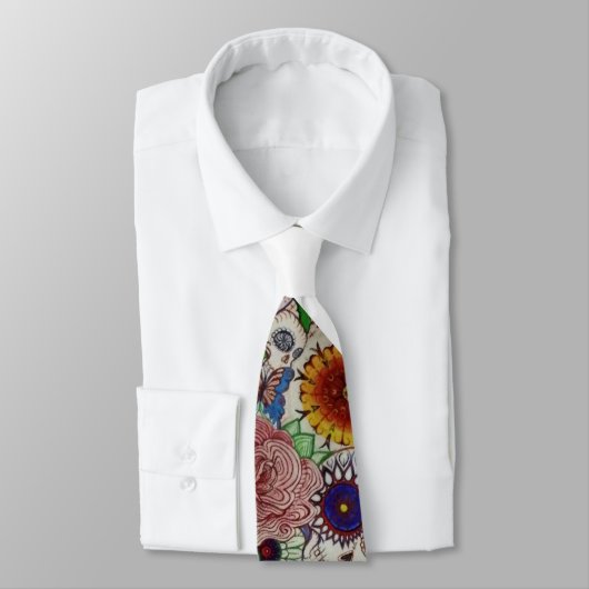 suikerschedeldag van dood tattoo mannen stropdas (Gebonden)