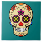 Suikerschedeldag van het Blauwgroen dode Tegeltje (Voorkant)