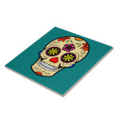 Suikerschedeldag van het Blauwgroen dode Tegeltje (Zijkant)