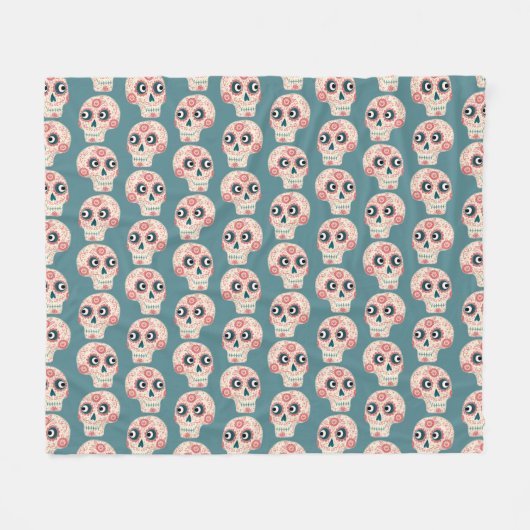 Suikerschedeldag van het dode groen fleece deken (Voorkant (Horizontaal))