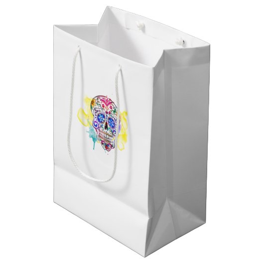 Suikerschedeldag van het Dode Leven Medium Cadeauzakje (Voorkant Gekanteld)