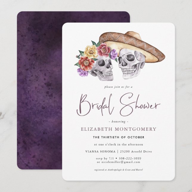 Suikerschedeldag van het dode Vrijgezellenfeest (Voorkant / Achterkant)