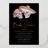 Suikerschedeldag van het dode Vrijgezellenfeest Folie Uitnodiging (Voorkant)