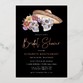 Suikerschedeldag van het dode Vrijgezellenfeest Folie Uitnodiging