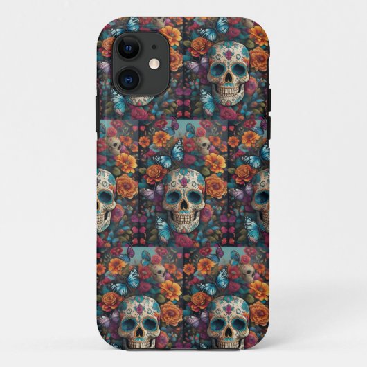 Suikerschedelkunst: dag van de doden Case-Mate iPhone case (Achterkant)