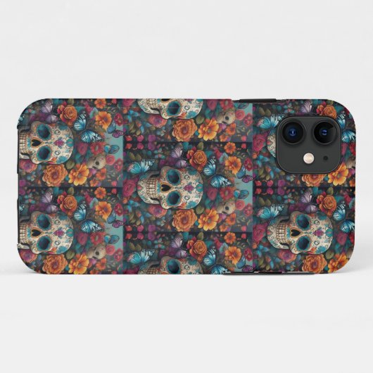Suikerschedelkunst: dag van de doden Case-Mate iPhone case (Achterkant (horizontaal))