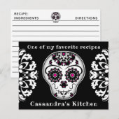  suikerschedelrecept briefkaart (Voorkant / Achterkant)