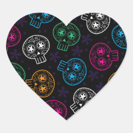 Suikerschedels Dag van de Dode Calaverita Hart Sticker