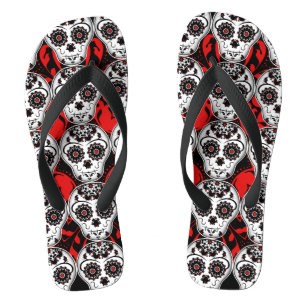 Suikerschedels Dag van het dode patroon super scha Teenslippers