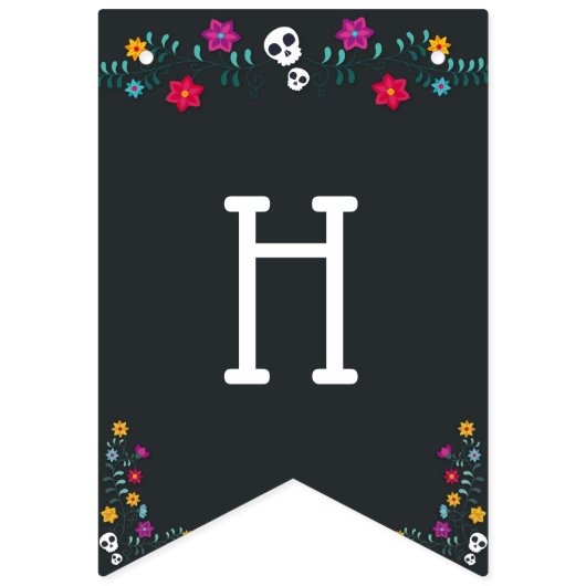 Suikerschedels Dia de los Muertos Thema Vlaggetjes (Tweede vlag)