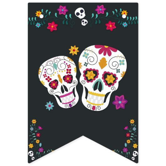 Suikerschedels Dia de los Muertos Thema Vlaggetjes (Eerste vlag)