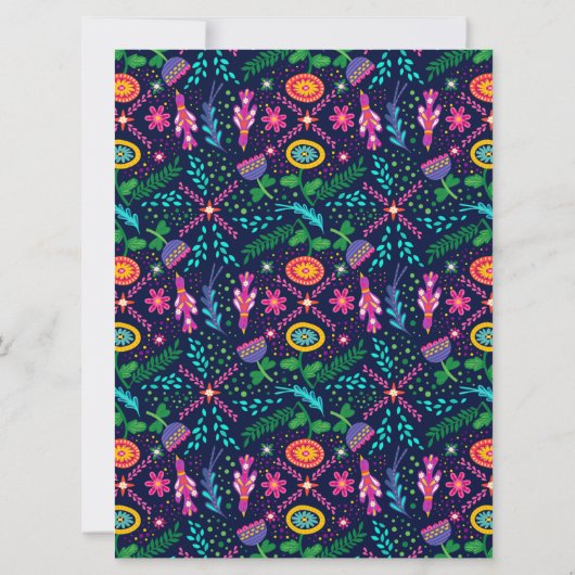 Suikerschedels en Bloemen Dias de los Muertos Kaart (Achterkant)