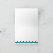 Suikerschedels en kant op Blauwgroen  Bedankkaart (Binnen)