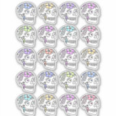 Suikerschedels met bloemen sticker (Voorkant)