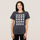 Suikerschedels met bloemen Tri-Blend shirt (Voorkant volledig)