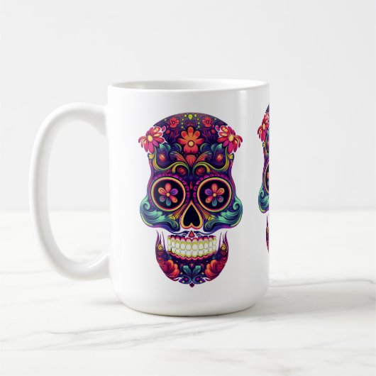 Suikerschedels met snor koffiemok (Links)