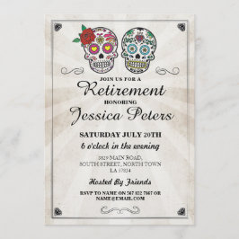 Suikerschedels nodigen uit voor Halloween Kaart