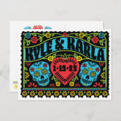 Suikerschedels sparen het briefkaart Datum (Voorkant / Achterkant)