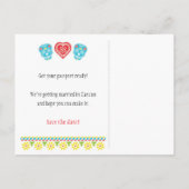 Suikerschedels sparen het briefkaart Datum (Achterkant)