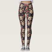 Suikerschedels, Vlinders en Bloemen Leggings (Voorkant)