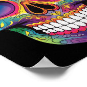 Suikerschedelskelet Dia de los Muertos Dag van de  Poster (Hoek)