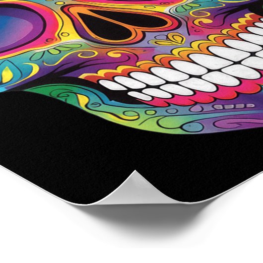 Suikerschedelskelet Dia de los Muertos Dag van de  Poster (Hoek)