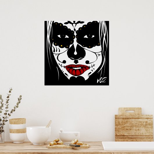 suikerschedelvector poster (Keuken)