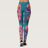 Suikerschedelvrouw in bloemkroon leggings (Achterkant)
