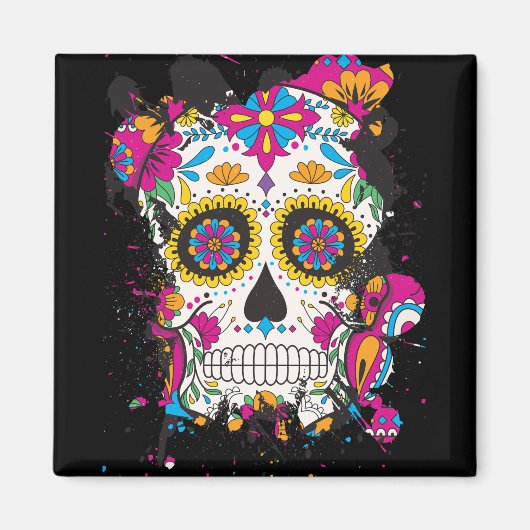 Suikerskull dia de los muertos magneet (Voorkant)