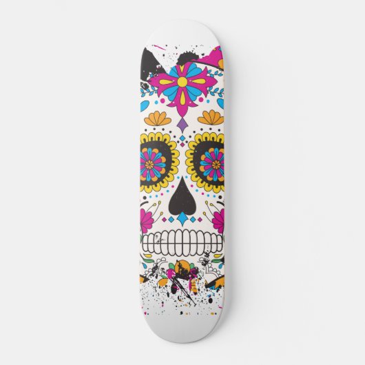 Suikerskull dia de los muertos persoonlijk skateboard (Voorkant)