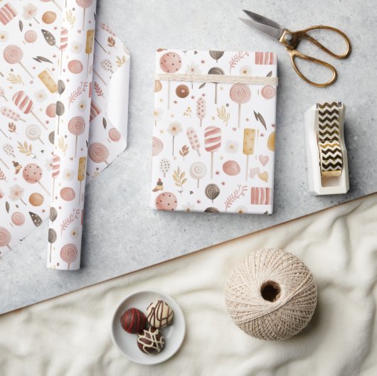 Suikersnoepjes en Snoep Kerst Cadeaupapier (Crafts)