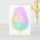 Suikerspin regenboog glitters schattig kaart (Gele Bloem)