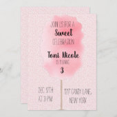 Suikerspin Uitnodiging (Voorkant / Achterkant)