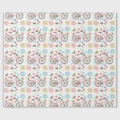 Suikerspinfiets met Kersttraktaties Cadeaupapier (Vlak)