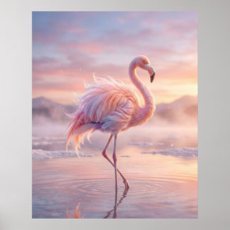 Suikerspinflamingo Poster