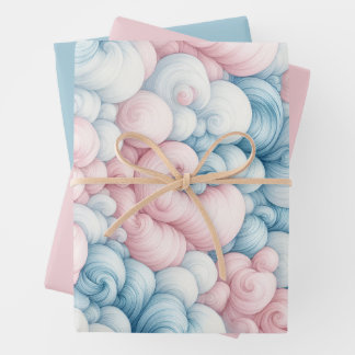 Suikerspinwolken Inpakpapier Vel