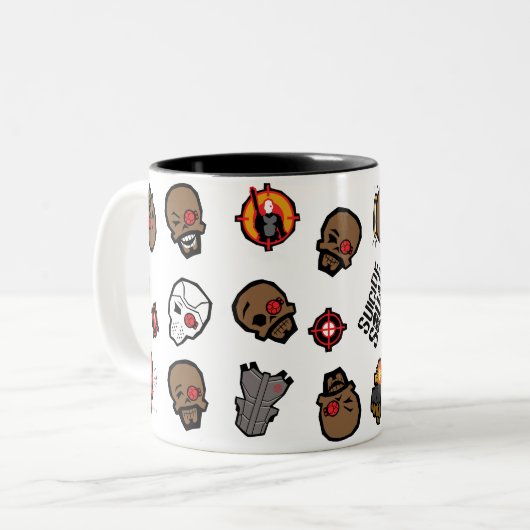 SuikerSquad | Deadshot Emoji Pattern Tweekleurige Koffiemok (Voorkant links)