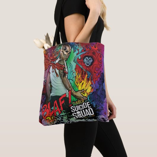 SuikerSquad Diablo Character Graffiti Tote Bag (Dichtbij)