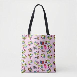 SuikerSquad Harley Quinn Emoji Pattern Tote Bag