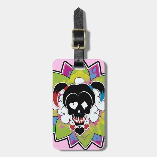 SuikerSquad | Harley Quinn Skull Tattoo Art Bagagelabel (Voorkant verticaal)