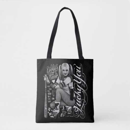 SuikerSquad | Harley Quinn Typography Photo Tote Bag (Voorkant)