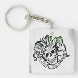 SuikerSquad Joker Skull "All In" Tattoo Art Sleutelhanger