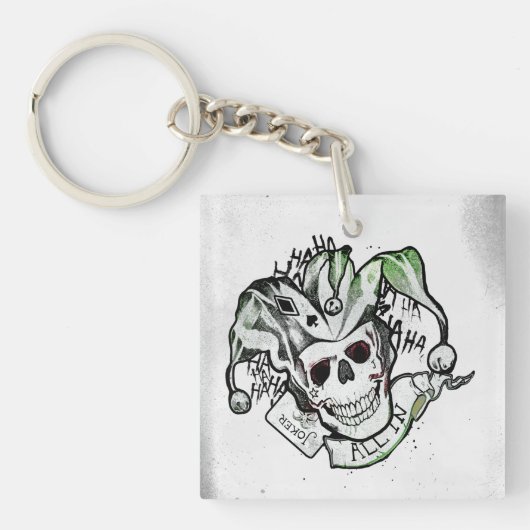 SuikerSquad | Joker Skull "All In" Tattoo Art Sleutelhanger (Voorkant)