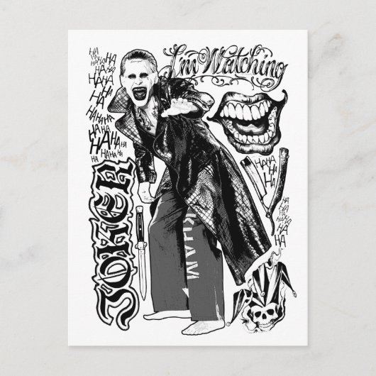 SuikerSquad| Joker Typography Foto Briefkaart (Voorkant)