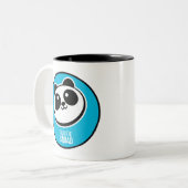 SuikerSquad | Panda Purveyors Logo Tweekleurige Koffiemok (Voorkant links)
