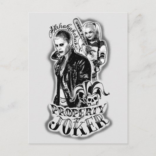 SuikerSquadJoker & Harley Airbrush Tattoo Briefkaart (Voorkant)