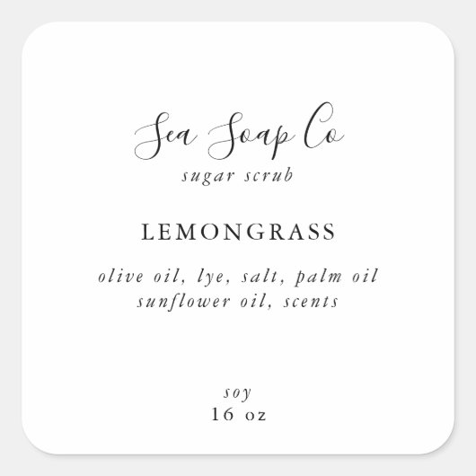Suikerstickers om te scrubben vierkante sticker (Voorkant)