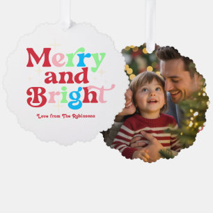 Suikerstok Kerstmis & Licht Retro Kerst Foto Ornament Kaart