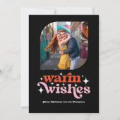 Suikerstok Modern Retro Kerst Foto Feestdagenkaart (Voorkant)